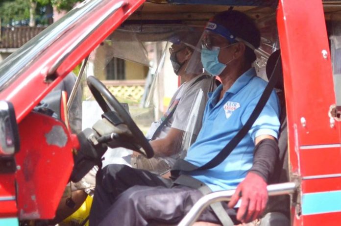 The Land Transportation Franchising and Regulatory Board has made mandatory for jeepney drivers to wear face shield as an added protection against coronavirus. IAN PAUL CORDERO/PN