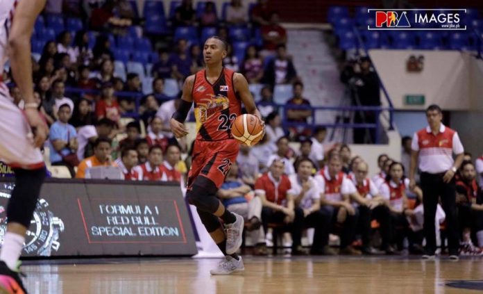 Filipino-American guard-forward Matthew Ganuelas-Rosser begs off from joining San Miguel Beermen in the restart of the 2019-2020 Philippine Basketball Association Philippine Cup on Oct. 11. PBA PHOTO