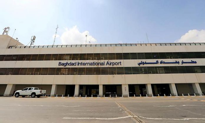 Three Iraqi children and two women from the same family were killed Monday when a rocket targeting Baghdad airport, where US troops are stationed, fell instead on their home, the army said. THAIER AL-SUDANI/REUTERS