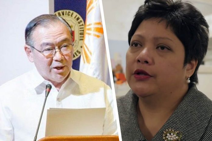 Foreign Affairs secretary Teodoro Locsin Jr. said the diplomat, who was identified as Marichu Mauro, was recalled “to explain the maltreatment of her service staff.” Photo courtesy of DFA (Locsin), PINOY LIFE TV (Mauro).