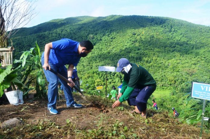 Gov. Arthur Defensor Jr. led the Iloilo-wide planting of 1.6 million trees during the “Tanum Iloilo: Tree Growing with Social Distancing” in Barangay Dapdapan, Lemery town in line with the recent 21st Piyesta sa Kakahuyan. The provincial government surpassed its target of 1.5 million trees planted in a day. CAPITOL PHOTO