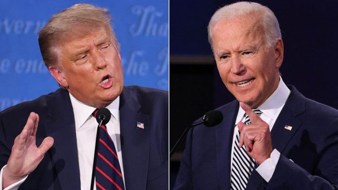 The final debate between President Donald Trump and Democratic rival Joe Biden will feature a mute button to allow each candidate to speak uninterrupted, organizers said Monday. ABC NEWS PHOTO