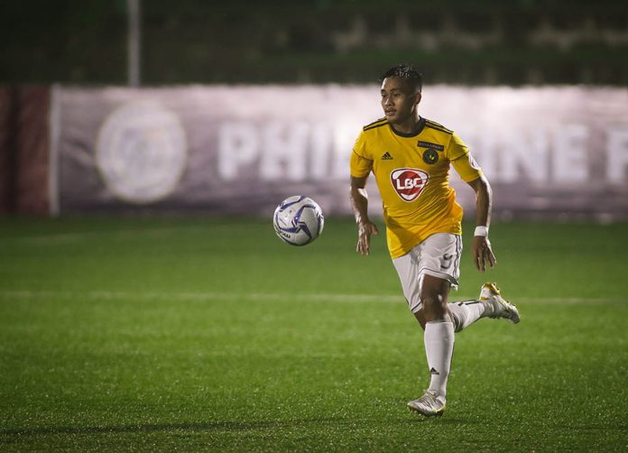 Forward Eric Giganto and the Kaya Futbol Club-Iloilo will aim for their third straight win in the 2020 Philippines Football League this afternoon against the dangerous Stallion Laguna FC. KAYA-ILOILO PHOTO