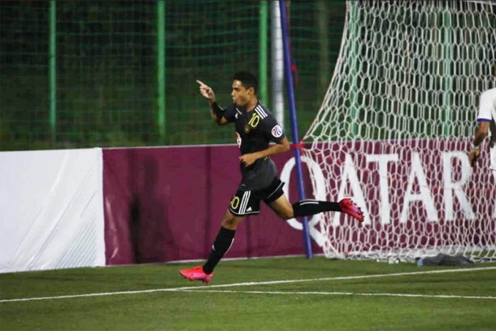 Kenshiro Daniels celebrates after scoring a goal for Kaya Futbol Club-Iloilo. PHOTO COURTESY OF PFL/JANB DAYRIT