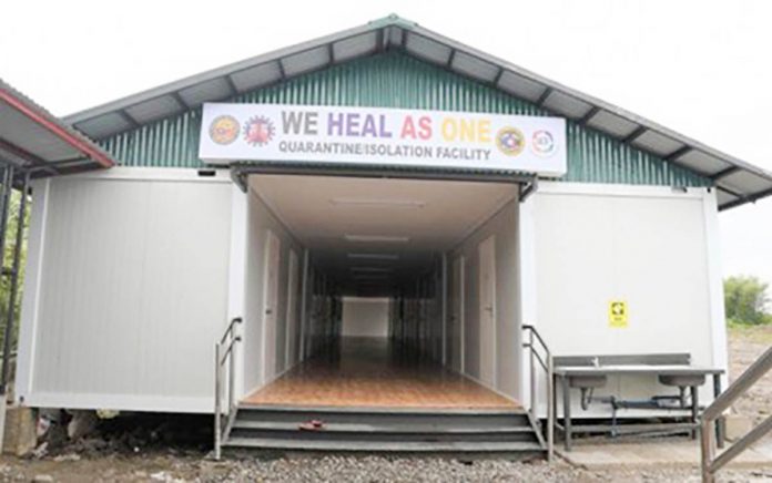 This file photo shows the entrance to one of the two isolation buildings in Barangay Alijis, Bacolod City. The Bacolod City government is preparing to have enough accommodations for coronavirus disease 2019 patients once the Department of Education decides to use its school buildings. ISOLATION FACILITY