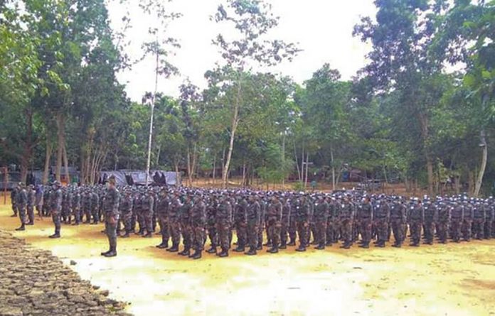 New recruits of the Police Regional Office 6 train on internal security operations at the mobile group training center in Sara, Iloilo. PRO-6