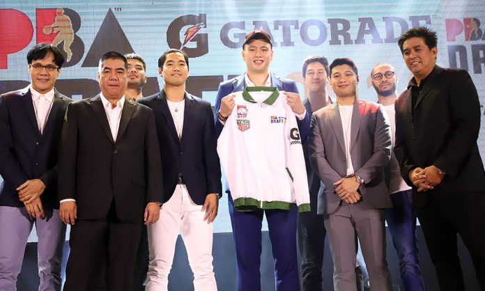 TerraFirma Dyip picks George Isaac Go as No. 1 pick during the special draft of the 2019 PBA Rookie Draft. PBA PHOTO