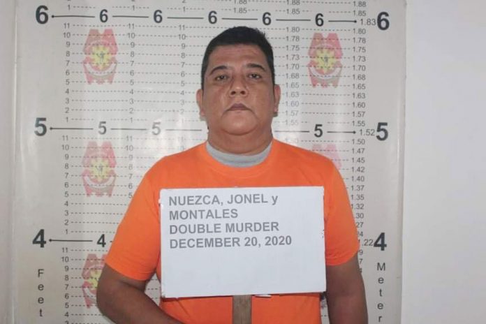 Mugshot of Jonel Nuezca, the police officer who shot dead his two neighbors in Paniqui, Tarlac. Aside from murder charges, the cop will also face an administrative case. PANIQUI MUNICIPAL POLICE STATION