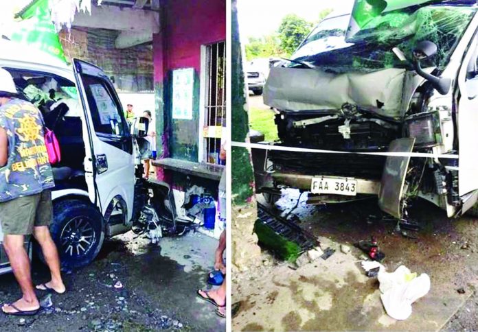 This van sustained considerable damage. It crashed against a roadside store in Belison, Antique.