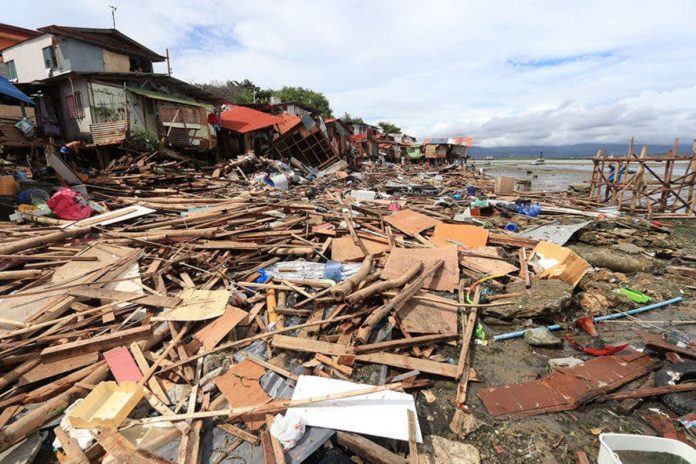 A general view of destroyed houses after Tropical Depression ‘Vicky’ hit Lapu-Lapu City in Cebu province on Dec. 19, 2020. AFP PHOTO