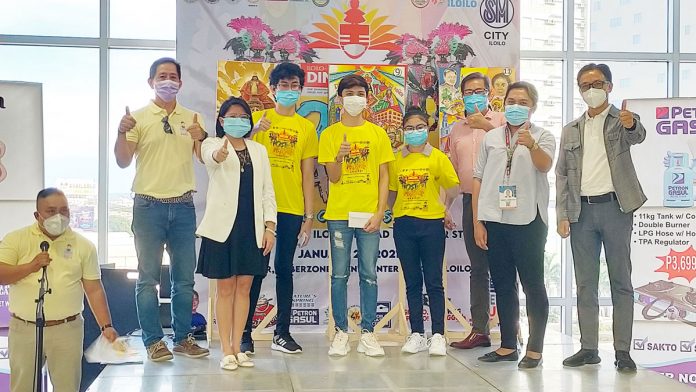 Winners of Dinagyang Poster Making Contest strike a pose during the event’s awarding ceremony.