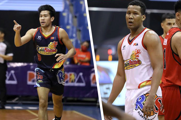 Ilonggo guard Clint Doliguez (left) and forward Sidney Onwubere will be traded by the Rain or Shine Elasto Painters to NorthPort Batang Pier. PBA PHOTOS