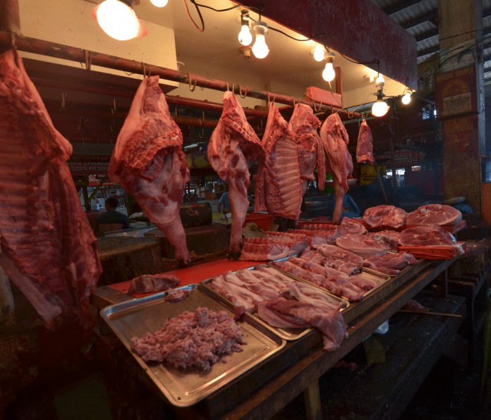 Meat products are displayed at Iloilo Terminal Market in Iloilo City. The African swine fever caused shortage of pork supply in the market which resulted to price increase. IAN PAUL CORDERO/PN