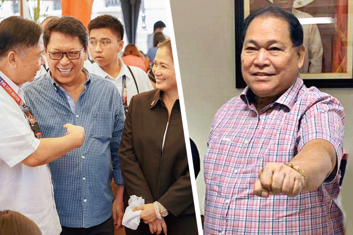 Labor secretary Silvestre Bello III (center) and Budget secretary Wendel Avisado (right photo) are in Iloilo City today to discuss measures focused on pandemic recovery. Mayor Jerry Treñas and Cong. Julienne Baronda lead local officials in welcoming them.