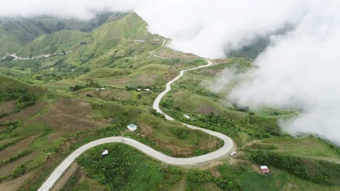 An aerial view of the road being constructed by the Department of Public Works and Highways, connecting the provinces of Iloilo and Antique. SEC. MARK VILLAR/FB