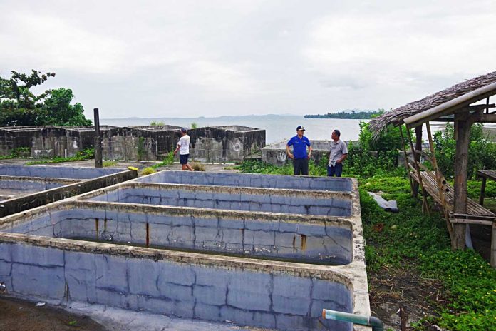 A non-operational hatchery in Batan, Aklan in 2019 before its rehabilitation by the Bureau of Fisheries and Aquatic Resources and the Southeast Asian Fisheries Development Center, Aquaculture Department to help boost the local supply of aquaculture seeds. SEAFDEC/AQD