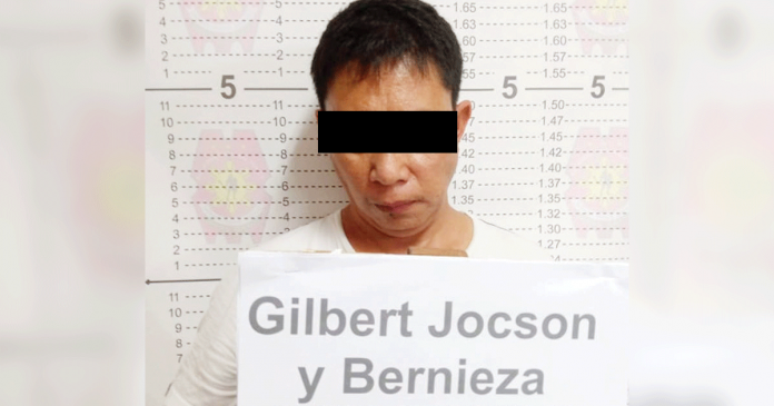 Mugshot of Gilbert Jocson, the businessman who was arrested for illegal manufacturing of firearms in Barangay Cano-an, Estancia, Iloilo. ESTANCIA MPS