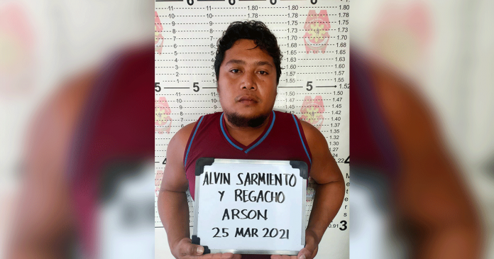 Mugshot of the 33-year-old man arrested for arson in Barangay Navais, Mandurriao, Iloilo City. CONTRIBUTED PHOTO