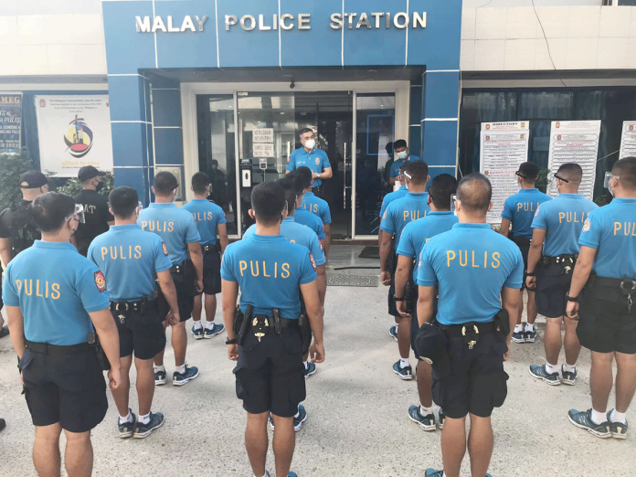 This is the police force of Malay, Aklan. Wrongdoings or nefarious activities of police officers will neither be tolerated nor condoned, says Malay, Aklan acting chief of police Major Don Dicksie de Dios. PHOTOS by MALAY AKLAN PNP