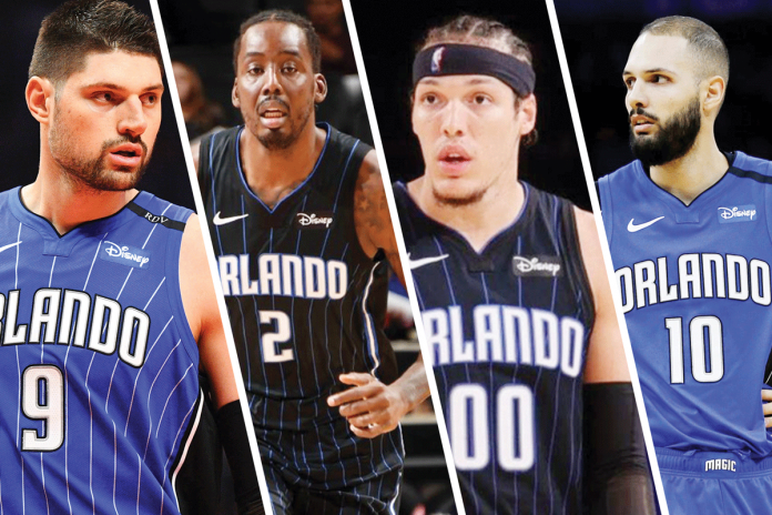 Former teammates (left to right) Nikola Vucevic, Al Farouq Aminu, Aaron Gordon, and Evan Fournier go separate ways after traded away by Orlando Magic. Vucevic and Aminu are with Chicago Bulls, Gordon with Denver Nuggets, and Fournier with Boston Celtics. ORLANDO MAGIC WEBSITE, ESPN