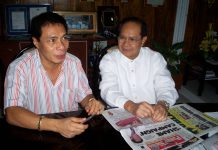 Dr. Juanito Acanto, then president of Central Philippine University with Panay News founder Danny G. Fajardo