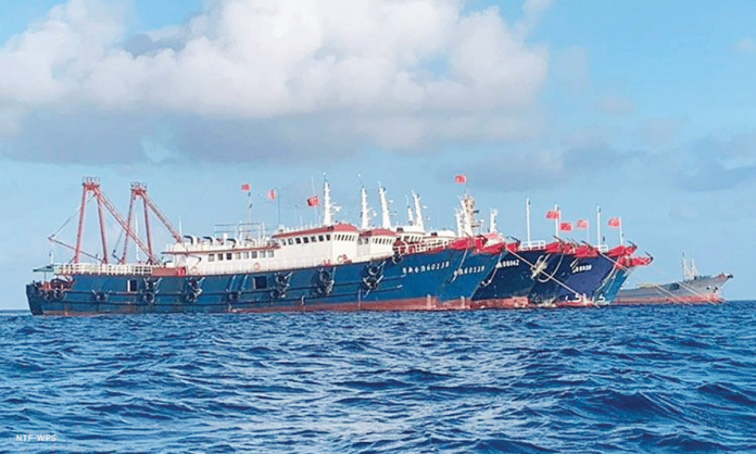 Chinese ships believed to be “manned by Chinese maritime militia personnel” were seen at Julian Felipe Reef in the West Philippine Sea in March. President Rodrigo Duterte wants to resolve this issue peacefully as there is no reason to use force against China. NTF-WPS