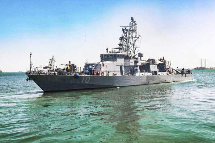 This is the USS Firebolt in Manama, Bahrain. The Firebolt fires warning shots when vessels of Iran's paramilitary Revolutionary Guard came too close to a recent patrol in the Persian Gulf, the United States Navy said Wednesday. SPC. CODY RICH/U.S. ARMY VIA AP