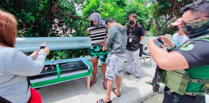 These are the suspected shabu recovered in a buy-bust operation in Barangay Maybato, San Jose, Antique on April 22. Drug pushing suspect Jhowen Mandigma (in striped shirt) was arrested, too. PHOTOS FROM PDEA-6