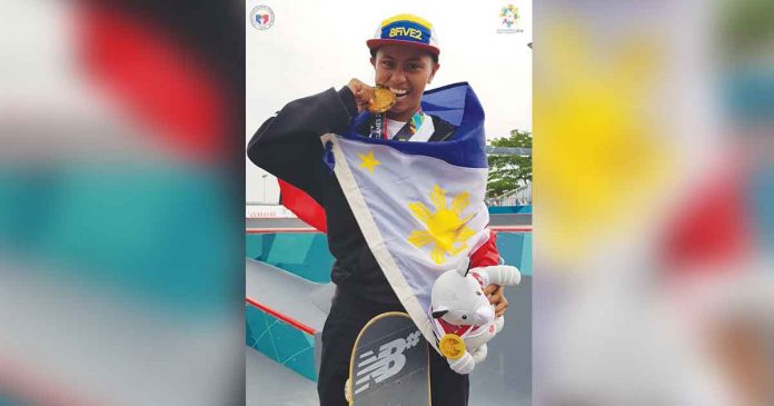 Filipina skateboarder Margielyn Didal is the 10th Philippine athlete to qualify for the 2020 Tokyo Olympics. PHILIPPINE SPORTS COMMISSION/TWITTER