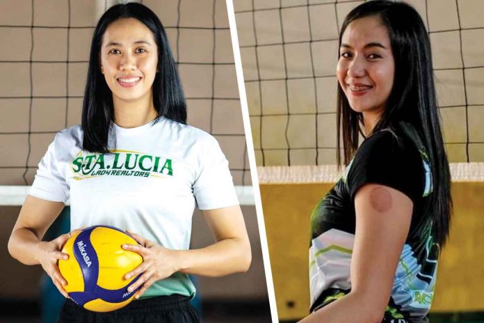 Sta. Lucia Lady Realtors’ Aiza Maizo-Pontillas (left) and Black Mamba-Army Lady Troopers’ Jovelyn Gonzaga (right) are volleyball players from Western Visayas who will play in the 2021 Premier Volleyball League Open Conference .ILOILO SPORTS LANG