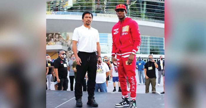 Filipino ring icon Manny Pacquiao meets WBA welterweight champion Yordenis Ugas for the first time outside the T-Mobile Arena in Las Vegas, Nevada on Tuesday (Wednesday in the Philippines). JHAY OH OTAMIAS