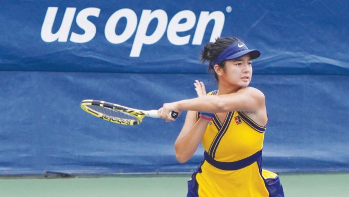 Alex Eala in action against Greece's Michaela Laki in the 2021 US Open Girls singles round-of-16 match at the USTA Billie Jean King National Tennis Center in New York on Wednesday (Thursday in the Philippines). US OPEN