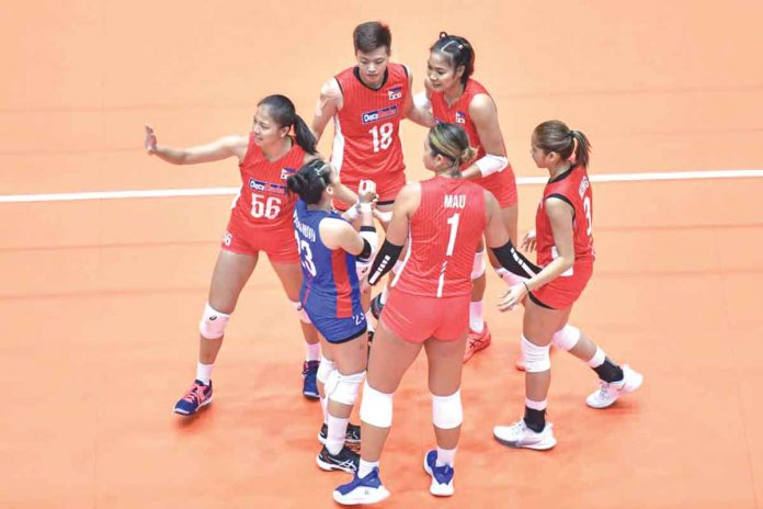 Choco Mucho-Philippines improved the 2017 eighth place finish of a Philippine squad in the Asian Women’s Club Volleyball Championship. PHOTO COURTESY OF AVC