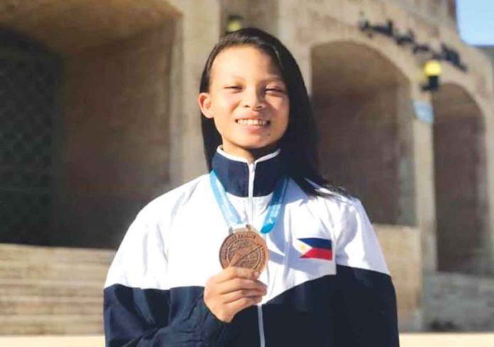 Leigh Andee Rodriguez is a gold medalist in the 2021 Smart/MVP Sports Foundation Global Online Taekwondo Championships.