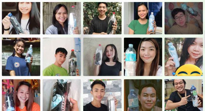 Young Capiznons join the mask-in-a-bottle campaign of the Provincial Environment and Natural Resources Office.