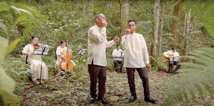 Leaf musicians perform beloved holiday songs at the Rajah Sikatuna Protected Landscape in Bohol.