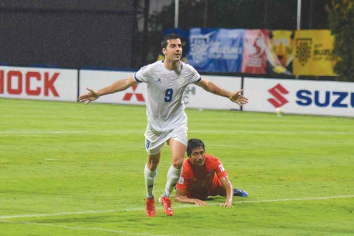 Bienvenido Marañon is the first-ever Azkal to score three goals in a single game. PHOTO BY DARSHAN MEHTA