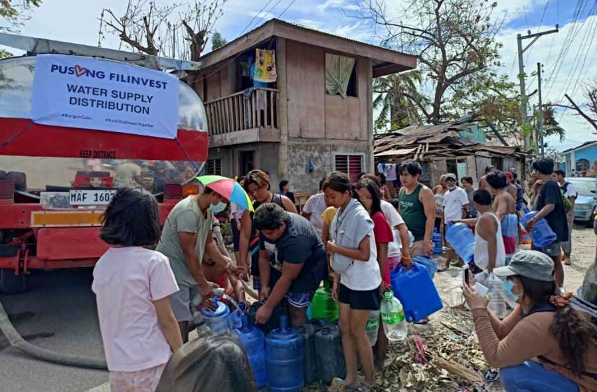 Filinvest Provides Free Potable Water To Typhoon Odette Victims In Cebu