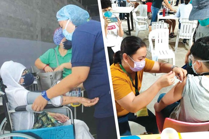 BRAVE VACCINEES, BRAVER VACCINATORS In Iloilo City, the young and old are encouraged to get vaccinated against coronavirus disease. The city government commends the vaccinators – some of whom are volunteers – who continue to man vaccination sites while exposing themselves to possible infection.