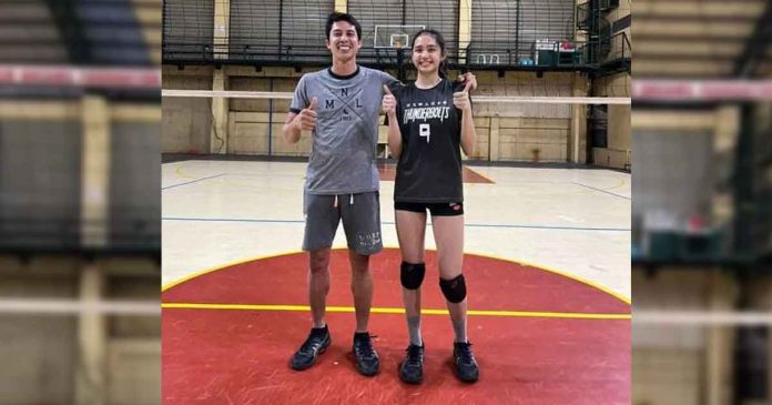 Jihan Isabelle Chuatico (right) with her Bacolod Tay Tung High School head coach Ian Macariola (left). CONTRIBUTED PHOTO