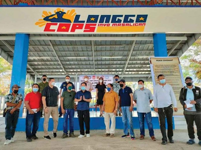 Candidates for the May 9, 2022 elections in Iloilo province led by Gov. Arthur Defensor Jr. (center, foreground) vowed to focus on their platform of government and refrain from attacking the personal lives of fellow candidates during the campaign.