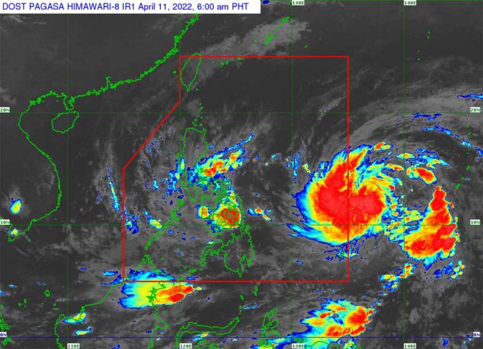 Photo courtesy of PAGASA via HIMAWARI-8 satellite taken April 11, 2022, 6 AM.