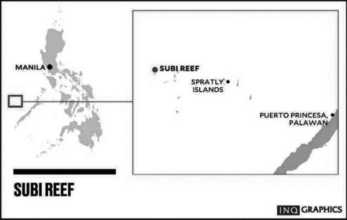 Subi Reef. Graphics by Philippine Daily Inquirer