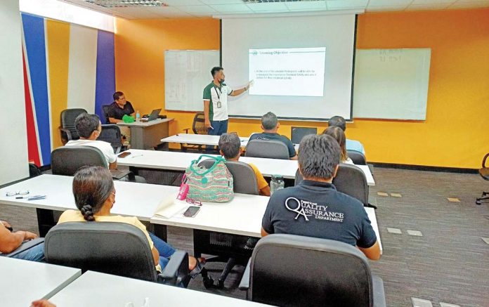 Safety officers and engineers of construction firms in Iloilo City attend a safety training organized by MORE Electric and Power Corporation, the sole power distributor in the city.