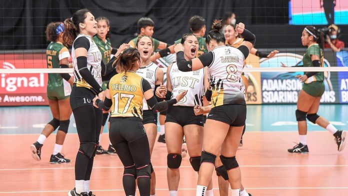 UST is off to a fine start in the UAAP Season 84 women’s volleyball. UAAP PHOTO