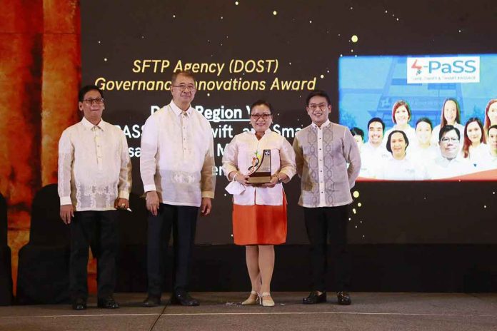 The Safe, Swift, and Smart Passage (S-PaSS) Travel Management System won the DOST Agency Governance Innovation Award during the 2022 SFTP Awards. S-PaSS was launched in March 2021 as a convenient communication and coordination platform for travelers and Local Government Units (LGUs). The system was able to effectively manage and monitor incoming travellers especially for LGUs with heightened restrictions.