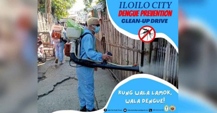 An Iloilo City government personnel uses a fogging machine to get rid of dengue mosquitoes. City hall has alerted barangays especially with several dengue cases to conduct preventive measures against the disease caused by mosquitoes. Mayor Jerry Treñas encourages people to continue regular cleanup activities in villages. ILOILO CITY GOV’T PHOTO