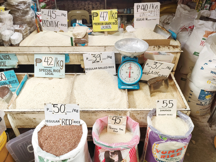 Prices of rice vary depending on variety such as these being sold in the public market of Pavia, Iloilo. ARNEL JOHN PALCULLO/PN