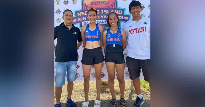 Pontevedra 1’s Ruth Terri Escanlar and Ashgan Bkheet are among the eight qualified teams to the main draw of the Beach Volleyball Republic’s Negros Island Beach Volleyball Tour. PHOTO COURTESY OF JANUS DUMARAN