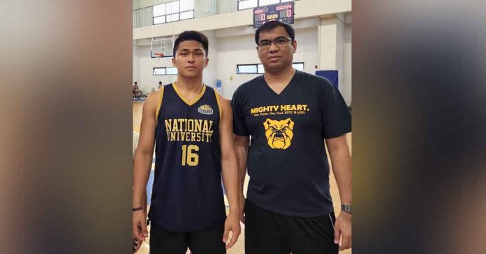 Bacolodnon LA Casinillo poses with National University Bulldogs head coach Jeff Napa. CONTRIBUTED PHOTO